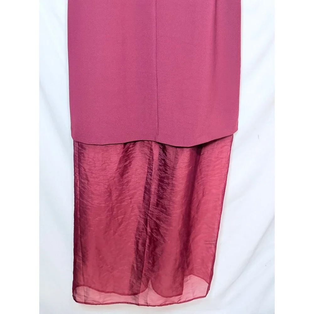 Abercrombie & Fitch Maroon V-Neck Maxi Dress Large NWT Maroon Layered Hem Party